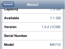 Image of Iphone screen to determine which version.